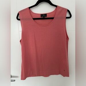 Rena Lange Rose 100% Virgin Wool Sleeveless Knit Top Luxury Designer
